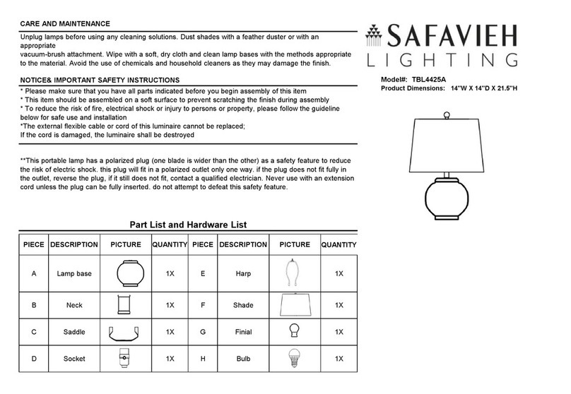 Safavieh Lighting TBL4425A Assembly