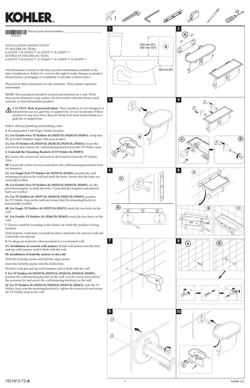 Kohler K-29233T Series User manual