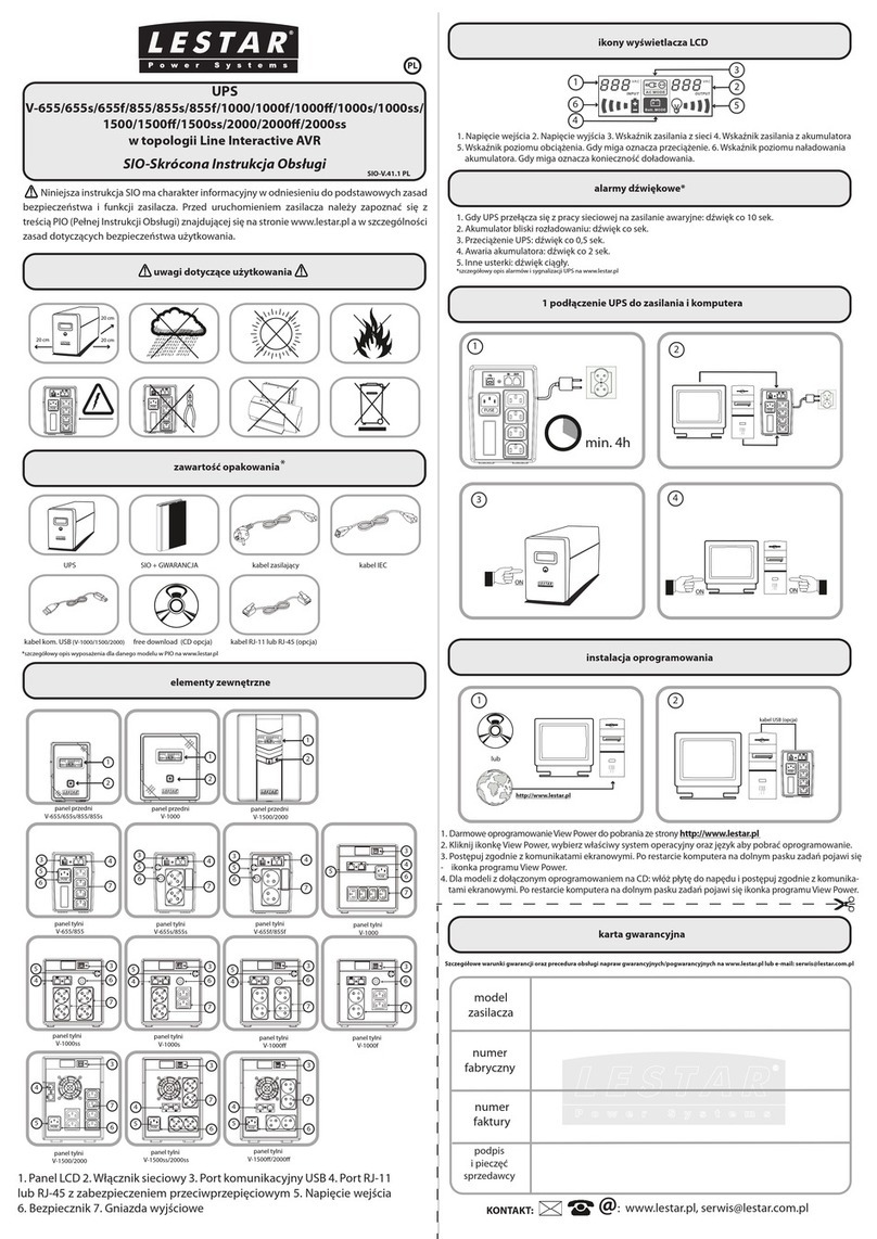 LESTAR V-655 User manual