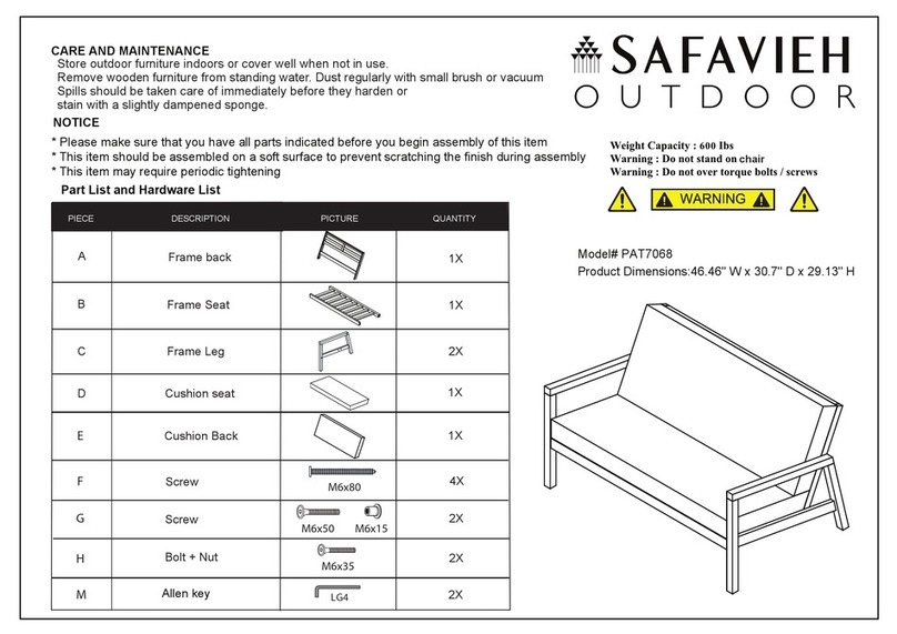 Safavieh Outdoor Larence PAT7068 quick start guide