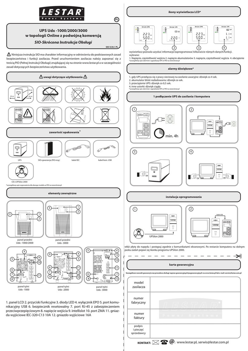 LESTAR Udx-1000 quick start guide
