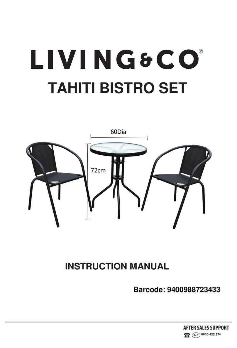 Living & Co TAHITI BISTRO SET 9400988723433 instruction manual