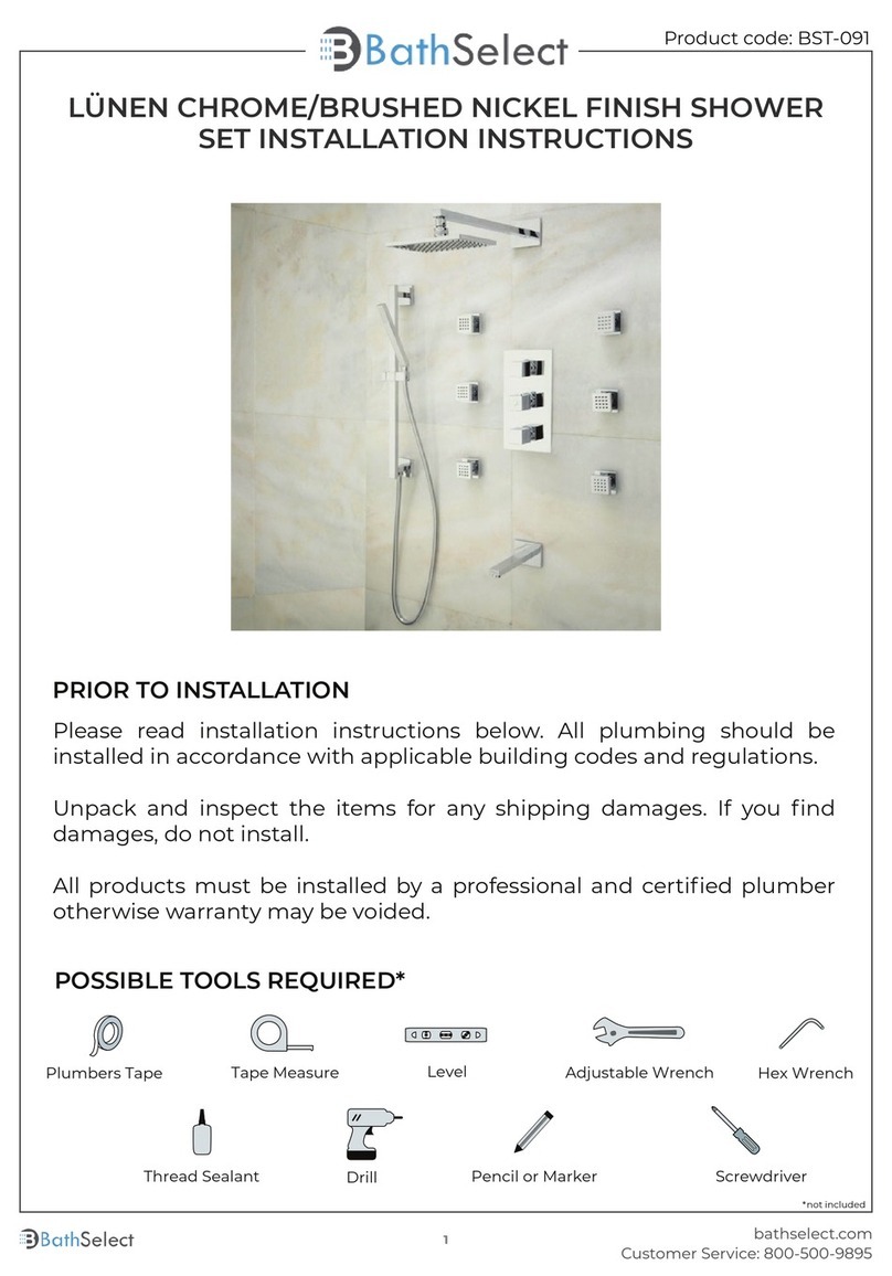 BATHSELECT LUNEN BST-091 installation instructions