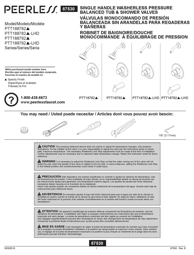 PEERLESS PTT188782-LHD Series User manual