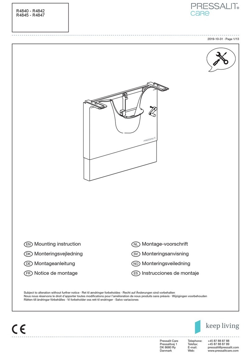 Pressalit Care R4840 Mounting instruction