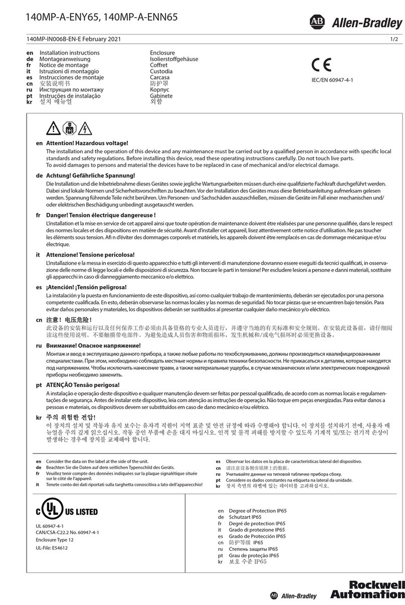 Rockwell Automation Allen-Bradley 140MP-A-ENY65 installation instructions