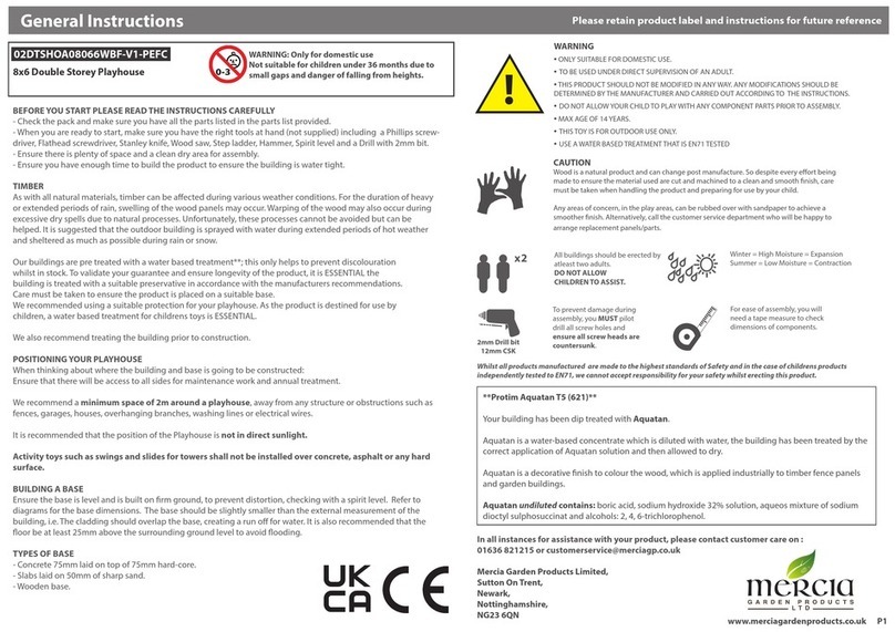 Mercia Garden Products 02DTSHOA08066WBF-V1-PEFC Instruction manual