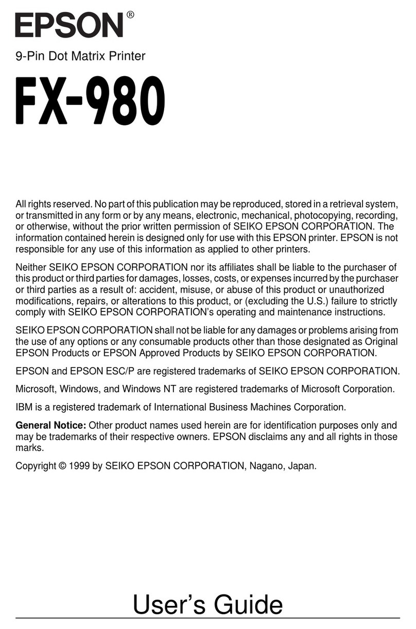 Epson FX-980 - Impact Printer User manual