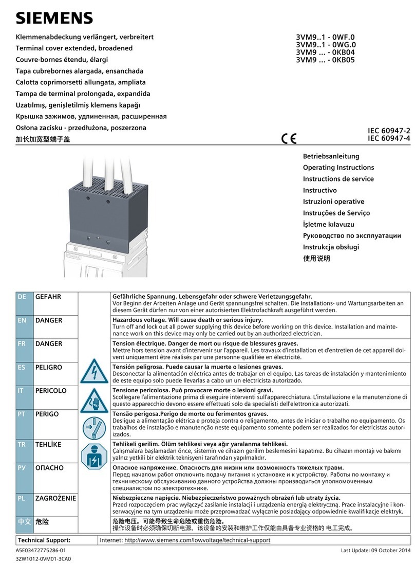 Siemens 3VM9 1 - 0WF.0 Series User manual