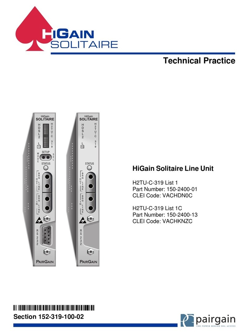 PairGain HiGain SOLITAIRE H2TU-C-319 List 1 Instructions for use