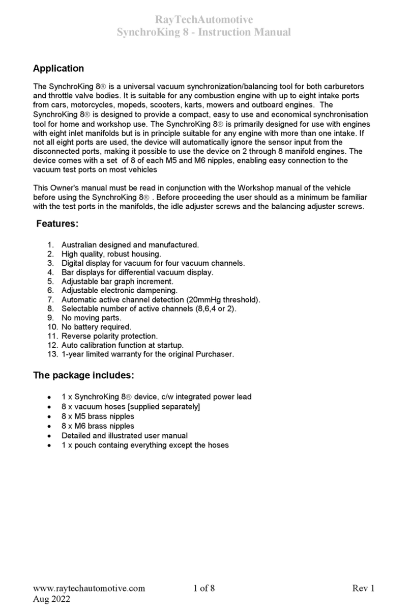 Raytech SynchroKing 8 instruction manual