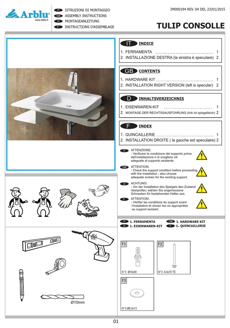 Arblu TULIP CONSOLE Assembly instructions