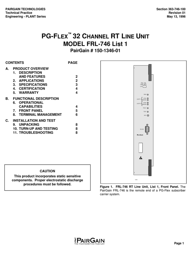PairGain PG-FLEX FRL-746 List 1 manual