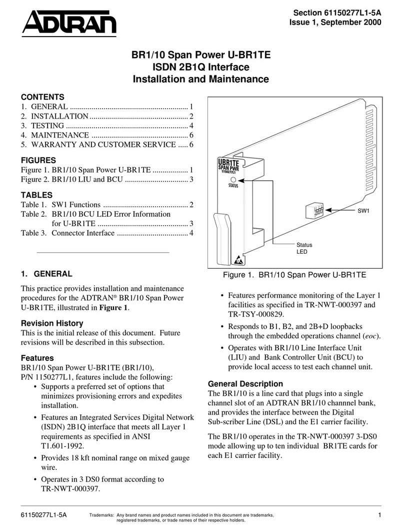 ADTRAN U-BR1TE Instruction Manual ADTRAN U-BR1TE Instruction Manual
