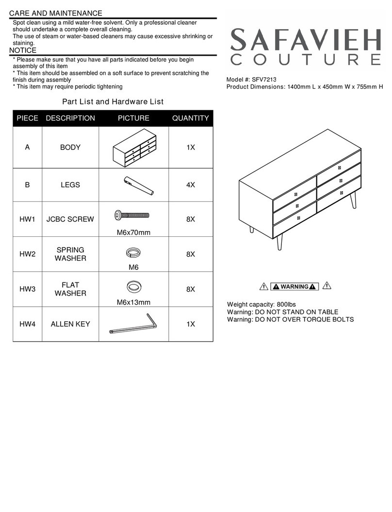 Safavieh Furniture SFV7213A Maintenance manual
