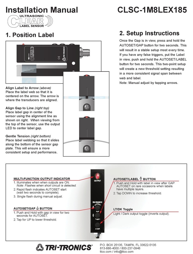 Tri-Tronics CLSC-1M8LEX185 installation manual