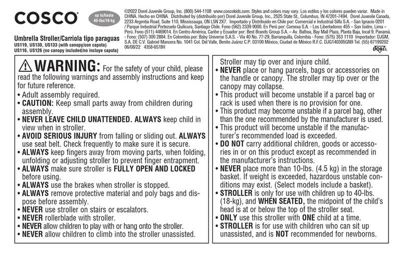 Dorel COSCO US119 manual