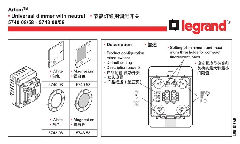 LEGRAND Arteor 5740 08/58 manual