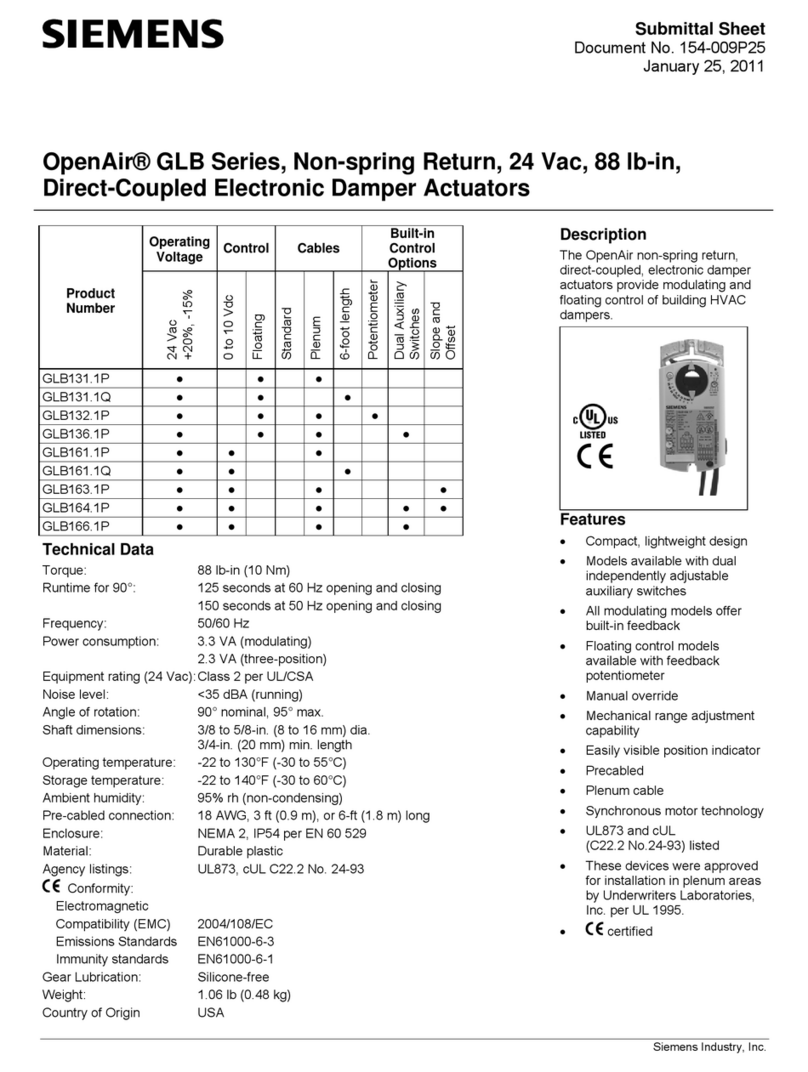 Siemens OpenAir GLB Series User manual