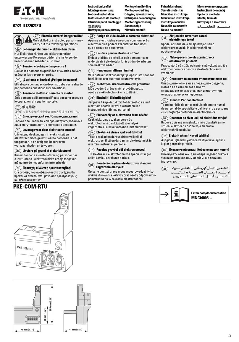 Eaton PKE-COM-RTU Instruction leaflet