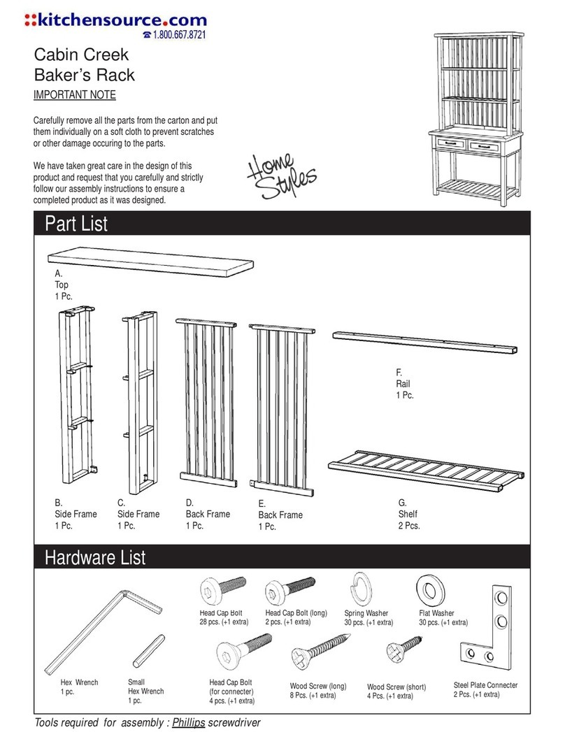Home Styles Cabin Creek Baker's Rack Assembly instructions