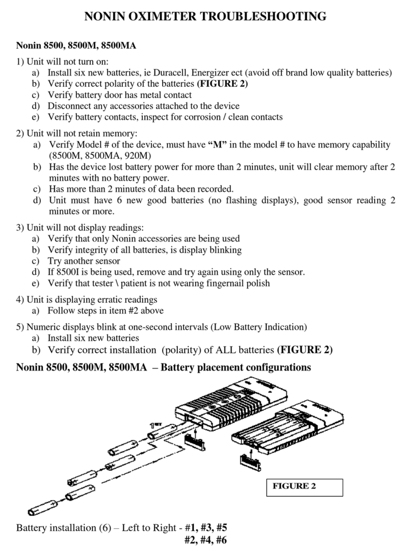 Nonin 8500 Troubleshooting