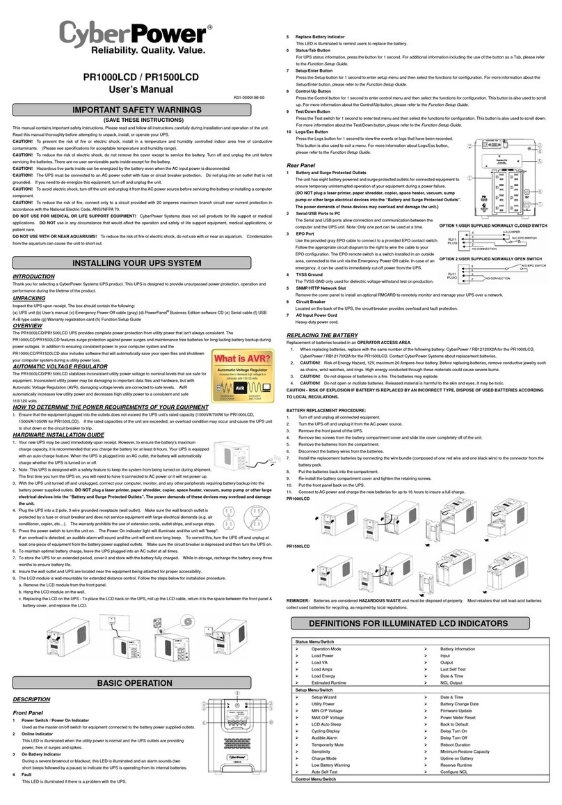 CyberPower RB12120X2A User manual CyberPower RB12120X2A User manual