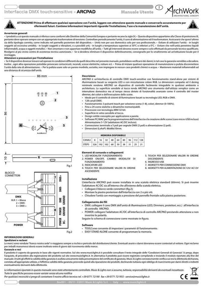 Music & Lights ArchWork ARCPAD user manual