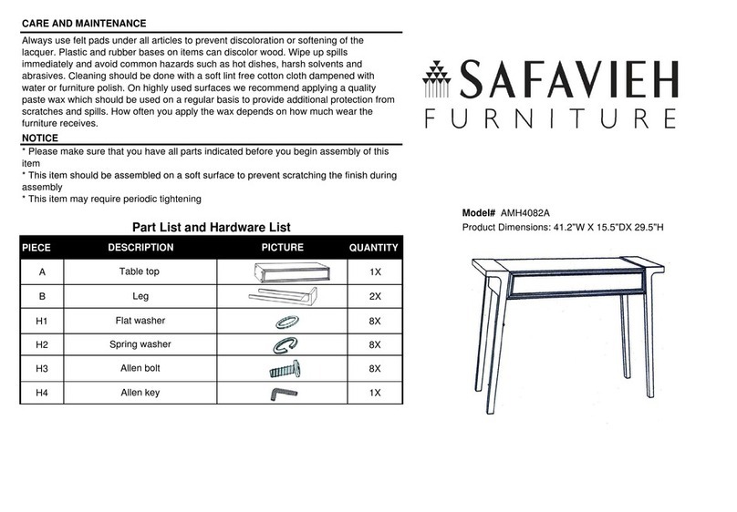 Safavieh Furniture AMH4082A quick start guide