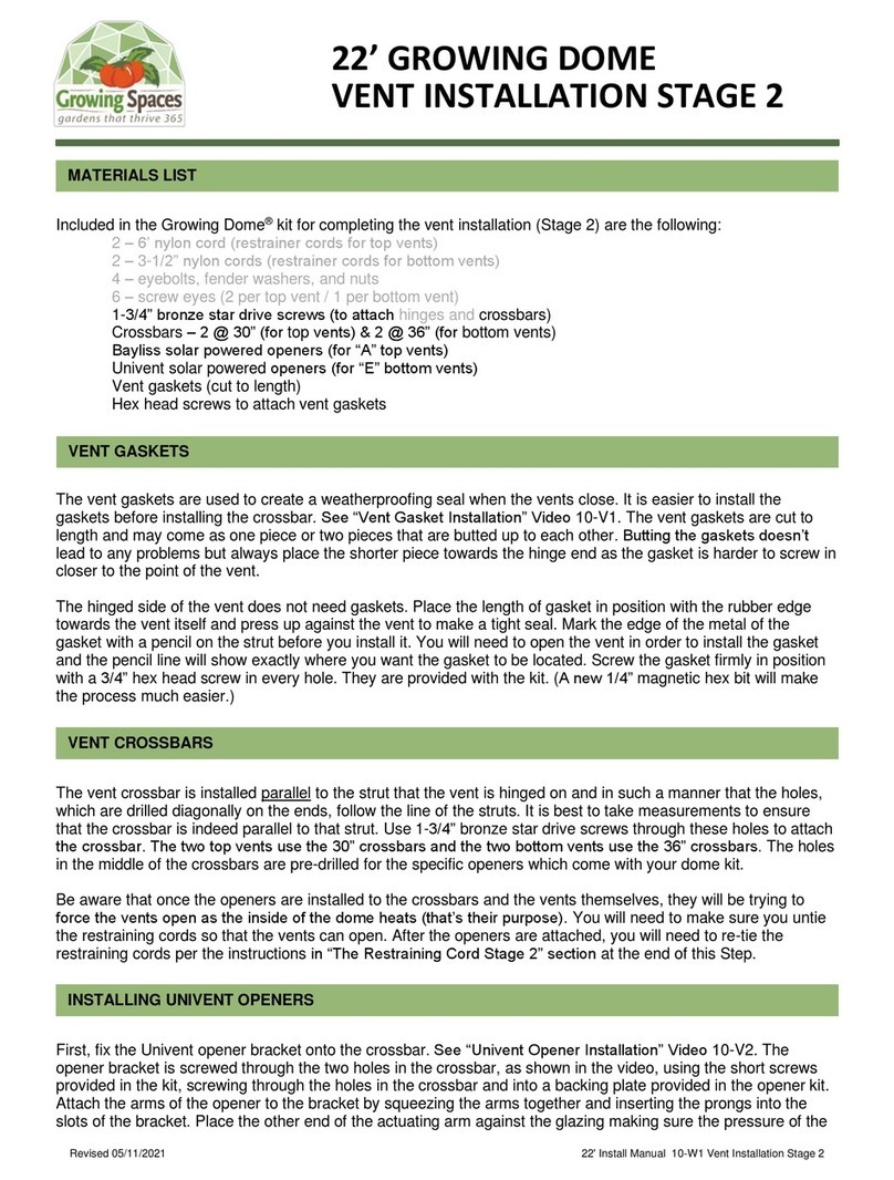 Growing Spaces 22' Growing Dome User manual