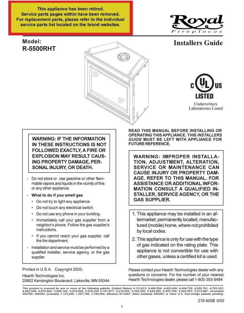 Hearth Technologies Royal Fireplaces R-5500RHT Assembly instructions