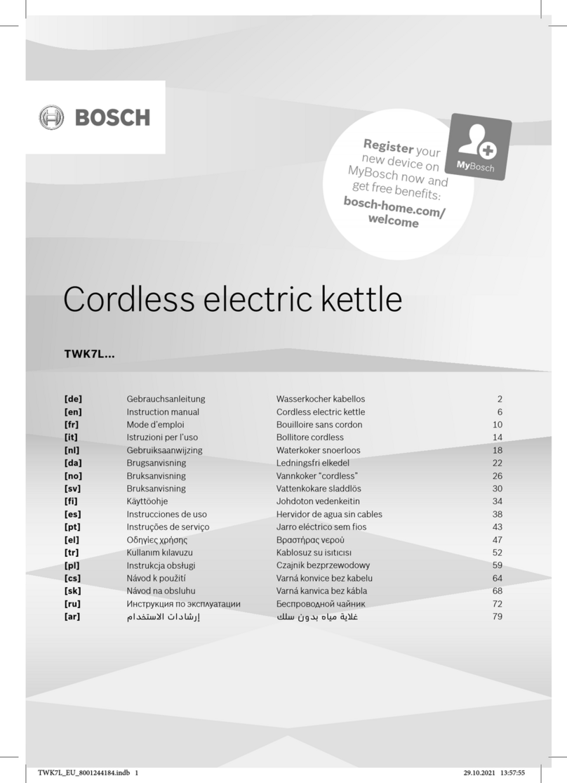 Bosch TWK7L Series instruction manual
