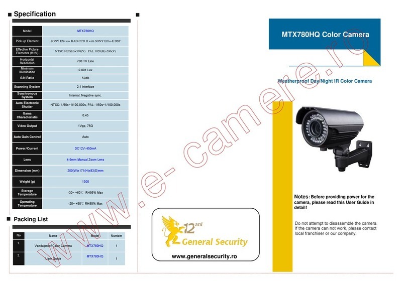 General Security MTX780HQ quick start guide