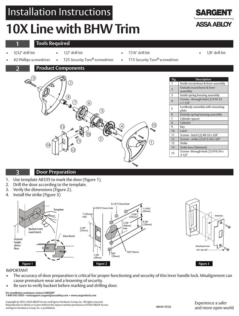Assa Abloy Sargent 10X Line User manual Assa Abloy Sargent 10X Line User manual