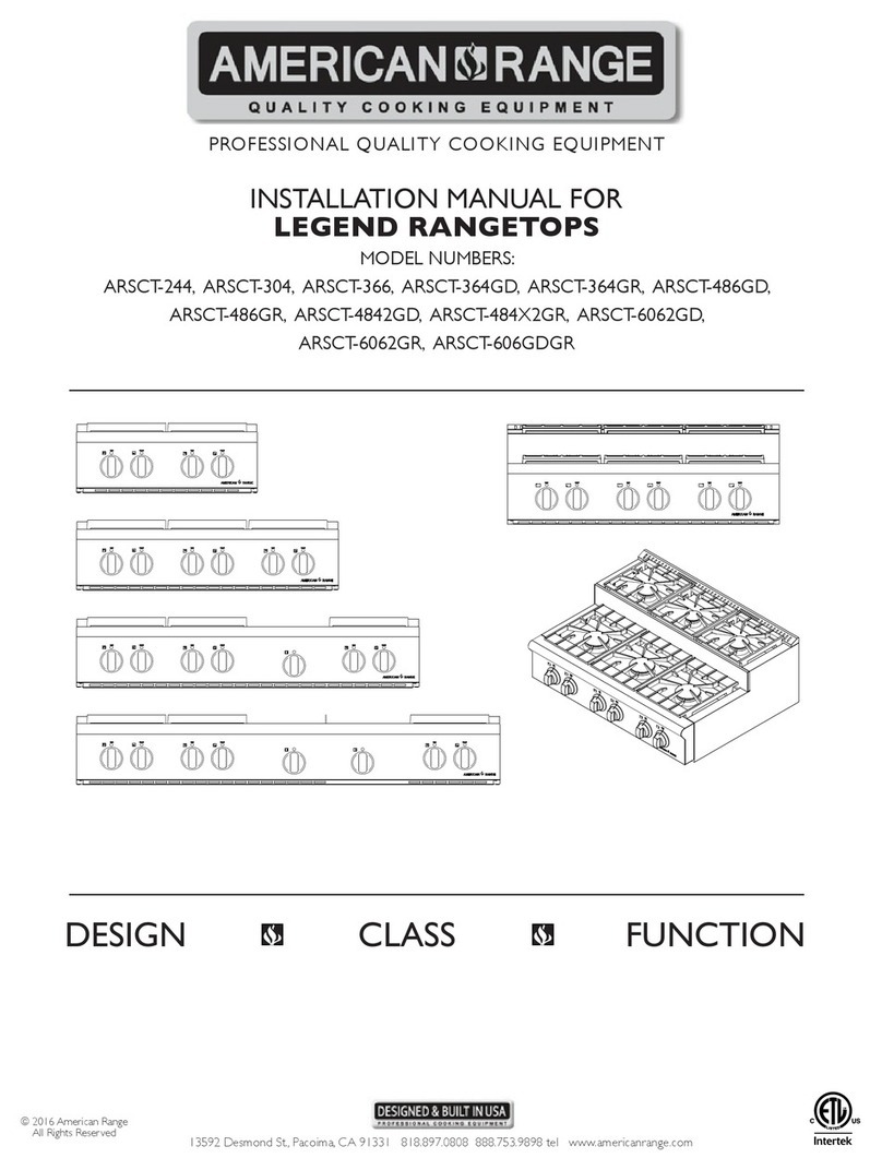 American Range ARSCT-304 installation manual