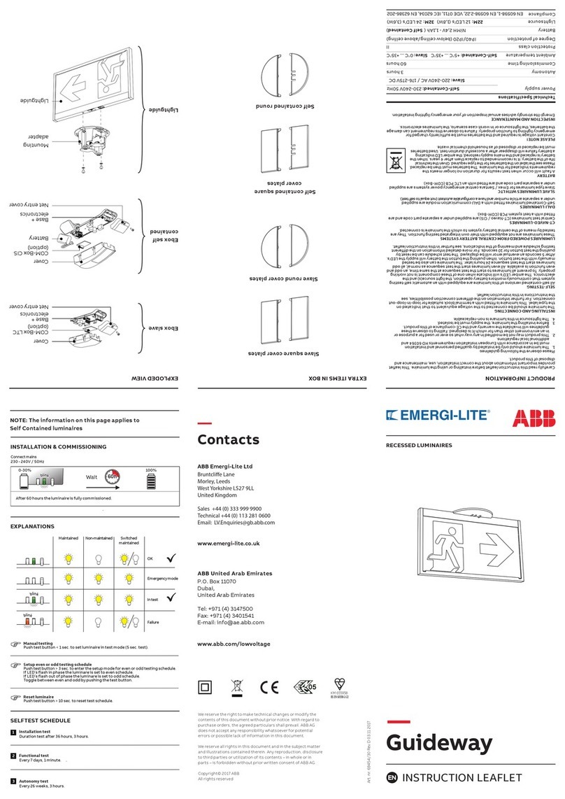 ABB EMERGI-LITE Guideway Instruction leaflet