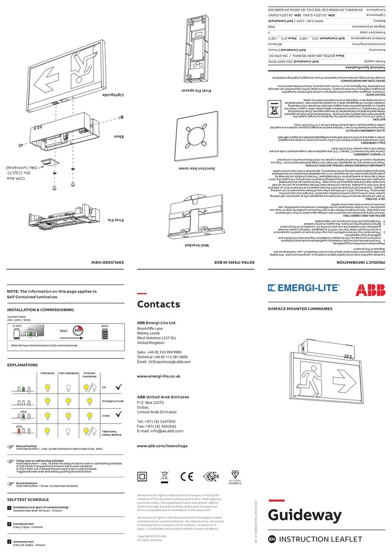 ABB EMERGI-LITE Guideway Instruction leaflet