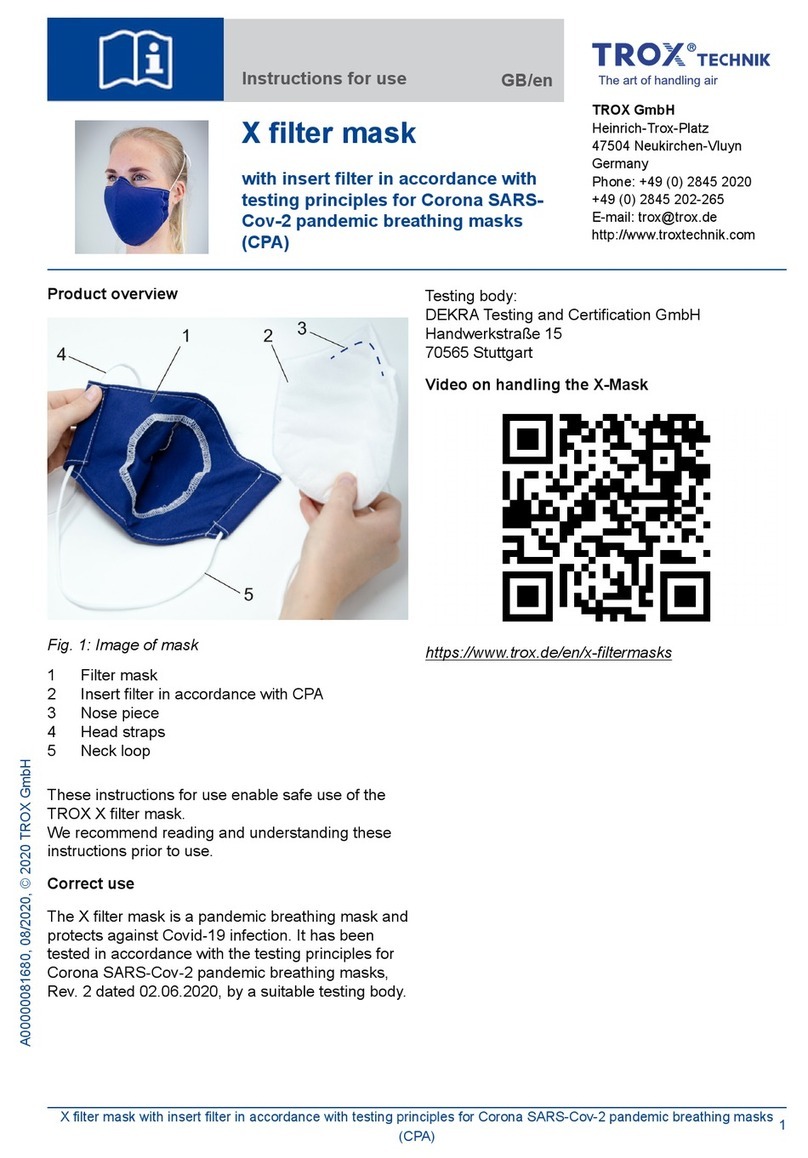 Trox Technik X filter mask Instructions for use