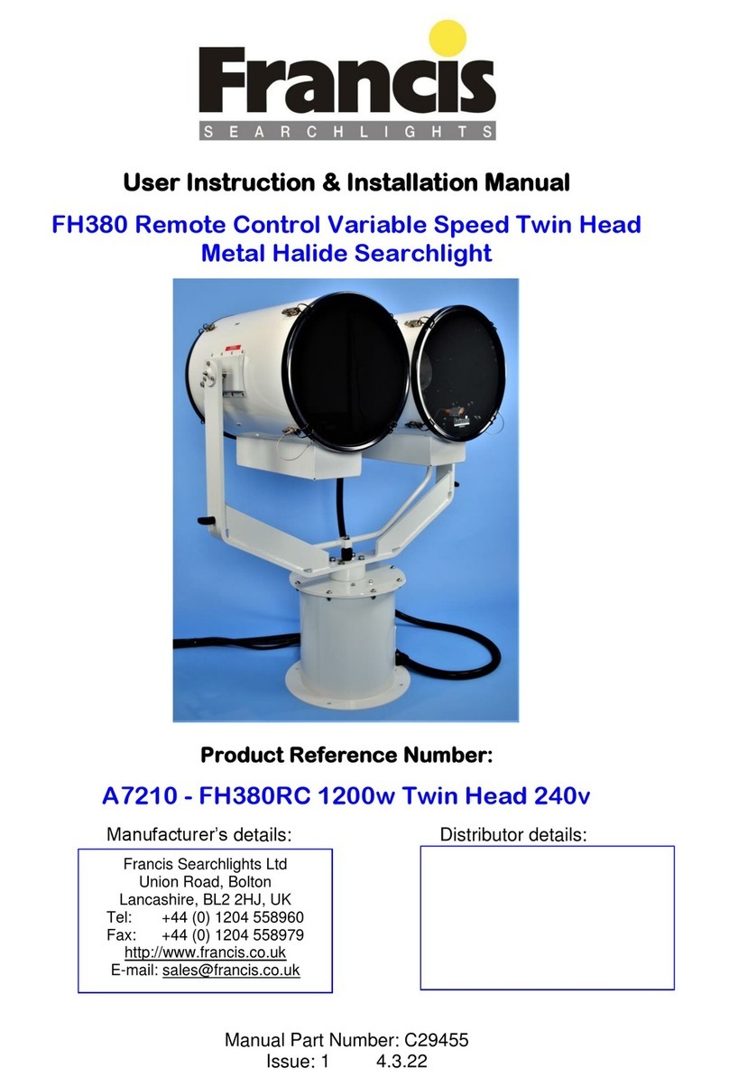 Francis Searchlights FH380RC User manual