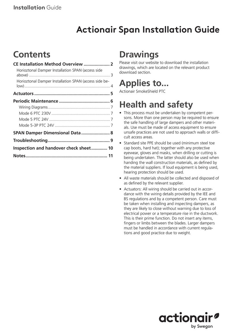 Swegon Actionair SmokeShield PTC installation guide
