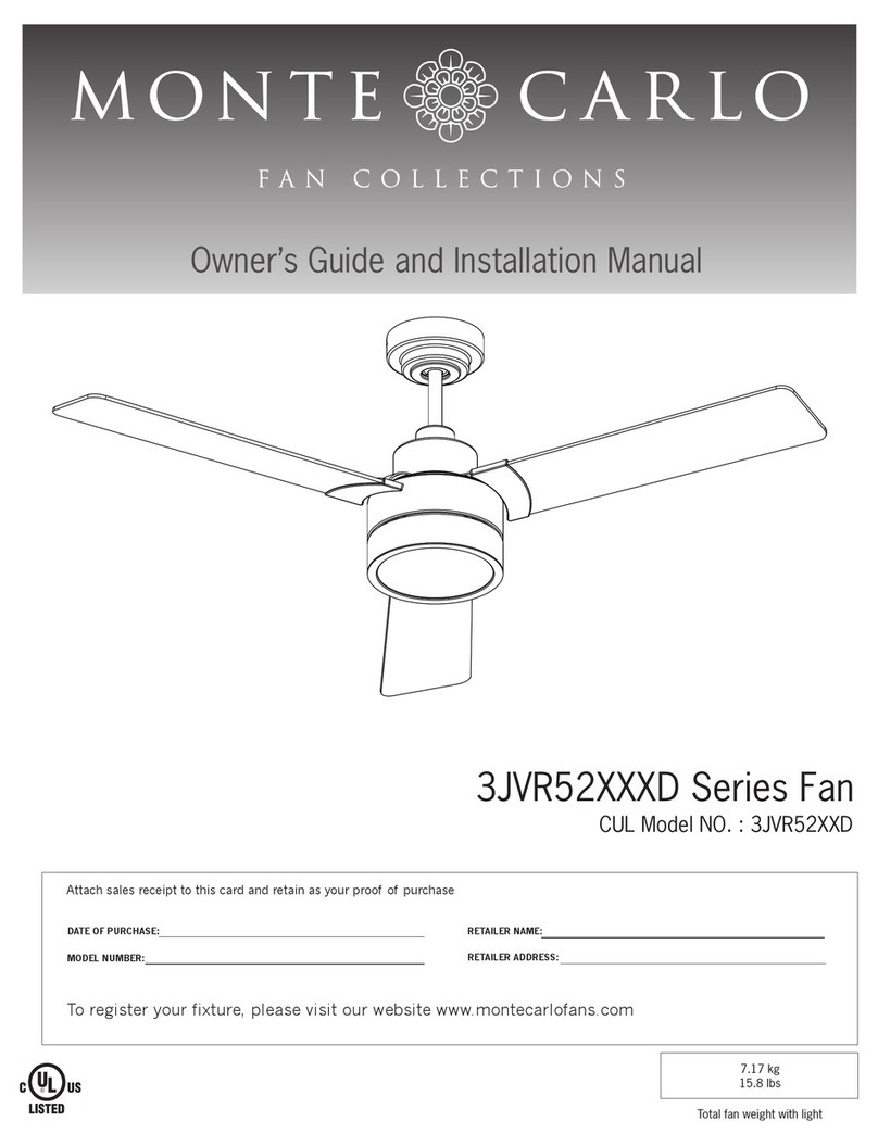 Monte Carlo Fan Company 3JVR52 D Series Instruction manual