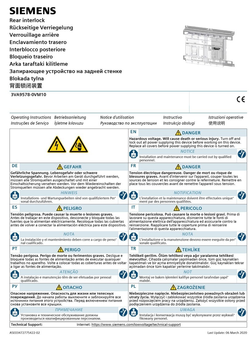 Siemens 3VA9578-0VM10 operating instructions