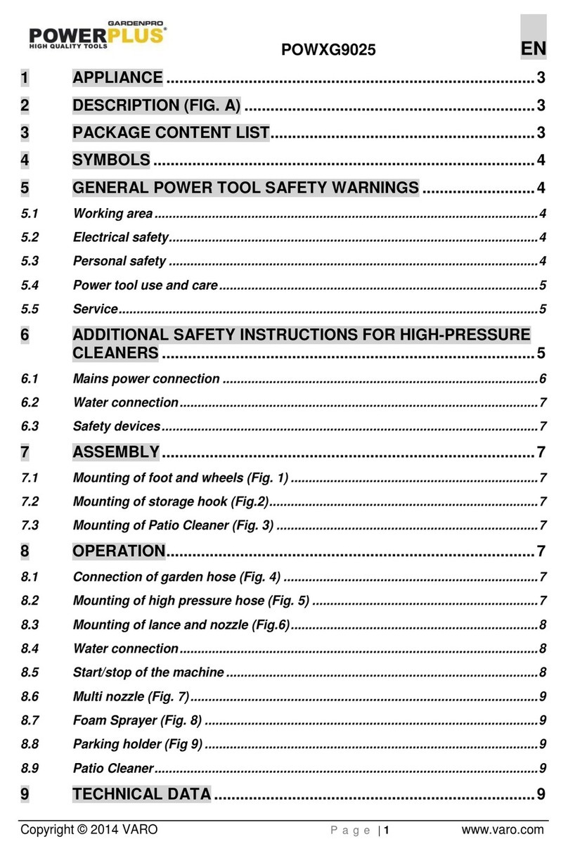 VARO GARDENPRO POWERPLUS POWXG9025 manual