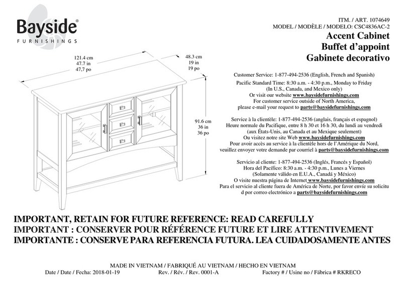 Bayside Furnishings CSC4836AC-2 User manual Bayside Furnishings CSC4836AC-2 User manual
