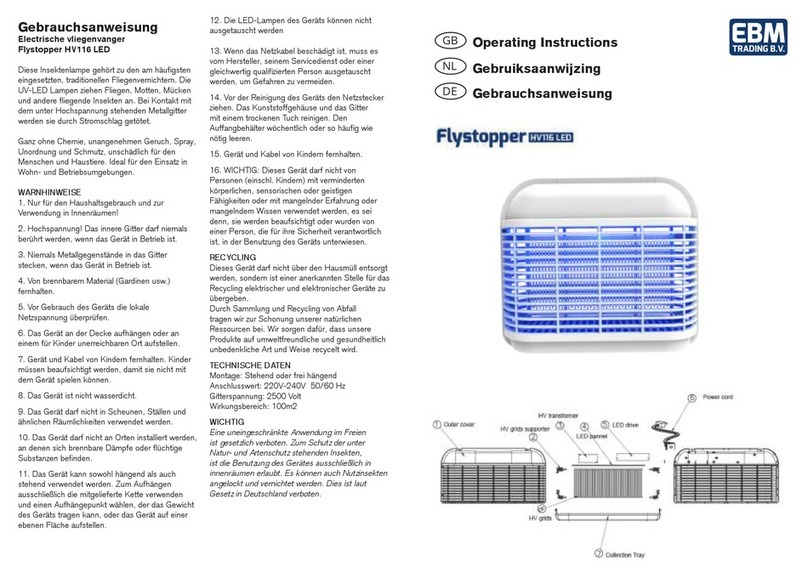 EBM TRADING Flystopper HV116 LED instruction manual