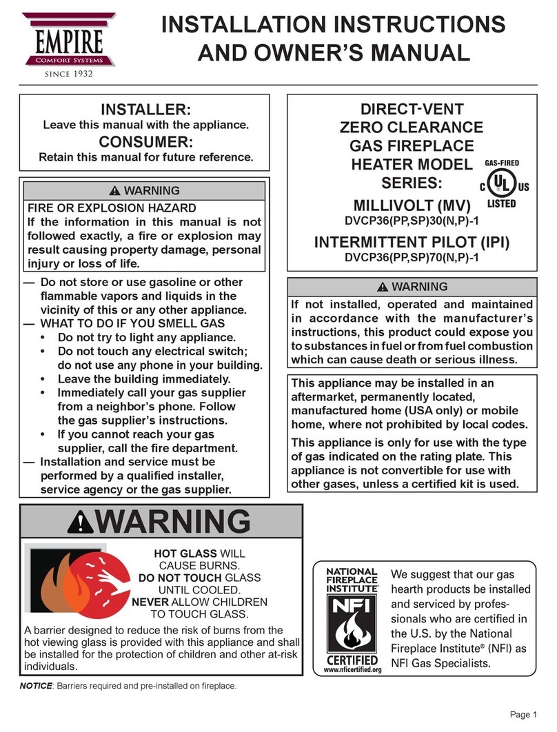 Empire Comfort Systems DVCP36PP30 Series Installation instructions and owner's manual
