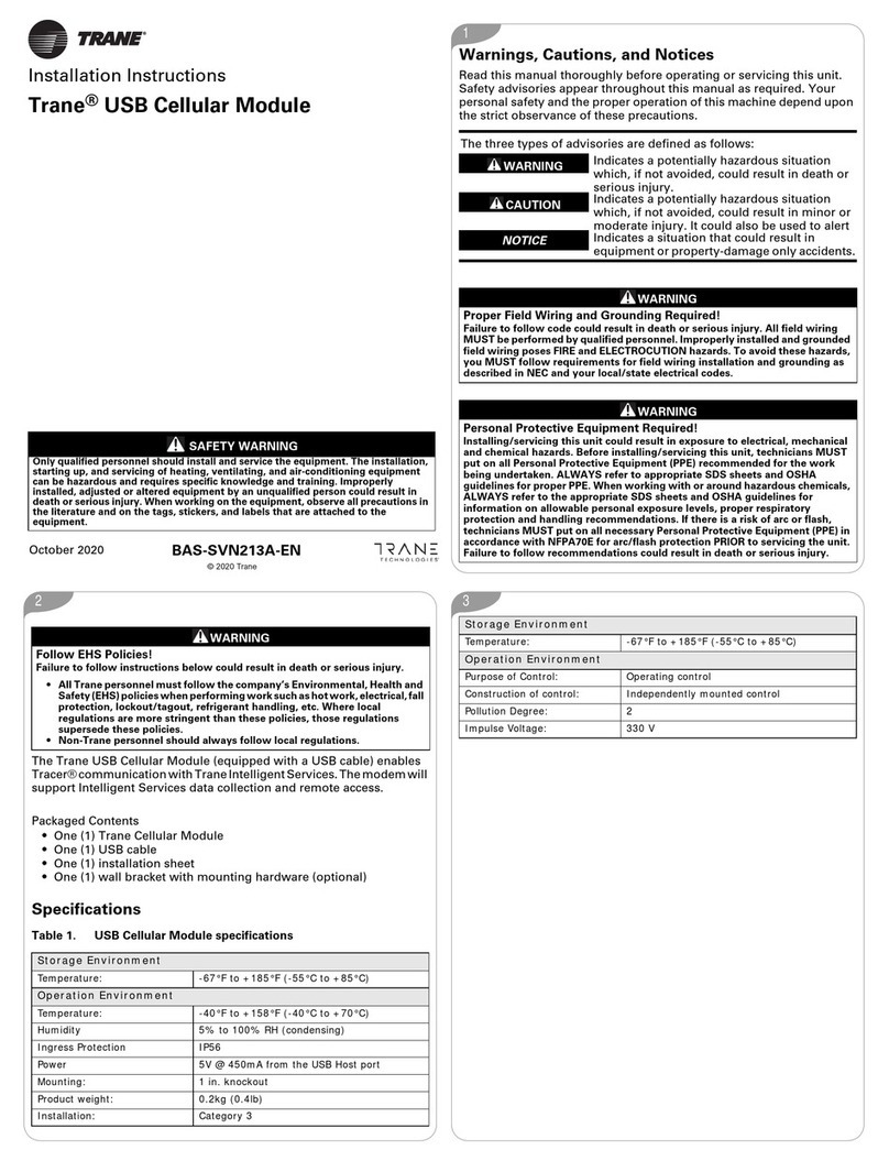 Trane BAS-SVN213A-EN User manual