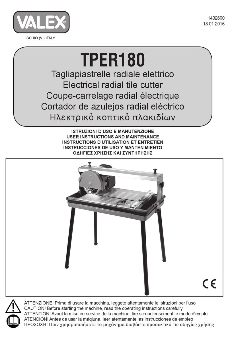 Valex TPER180 User instructions