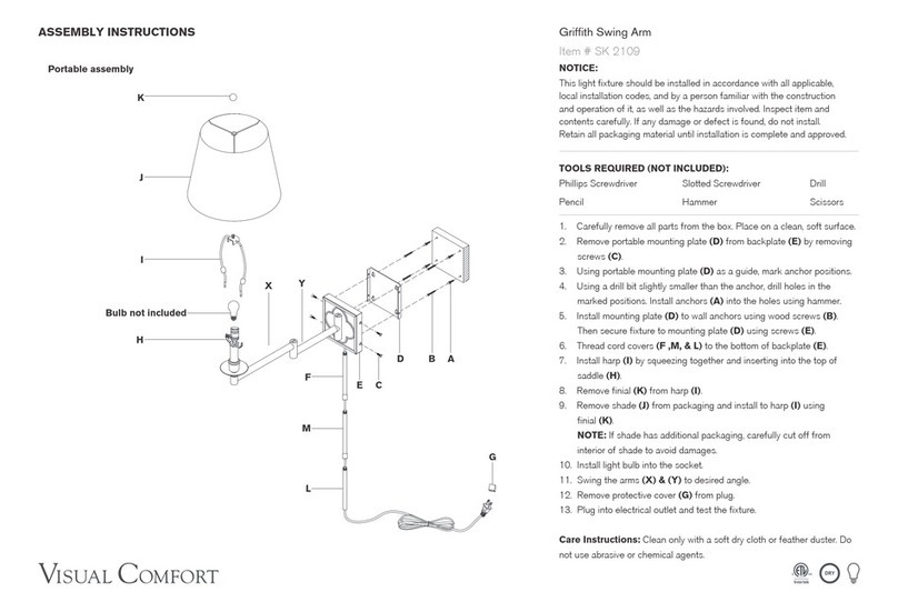 Visual Comfort Griffith Swing Arm Assembly instructions