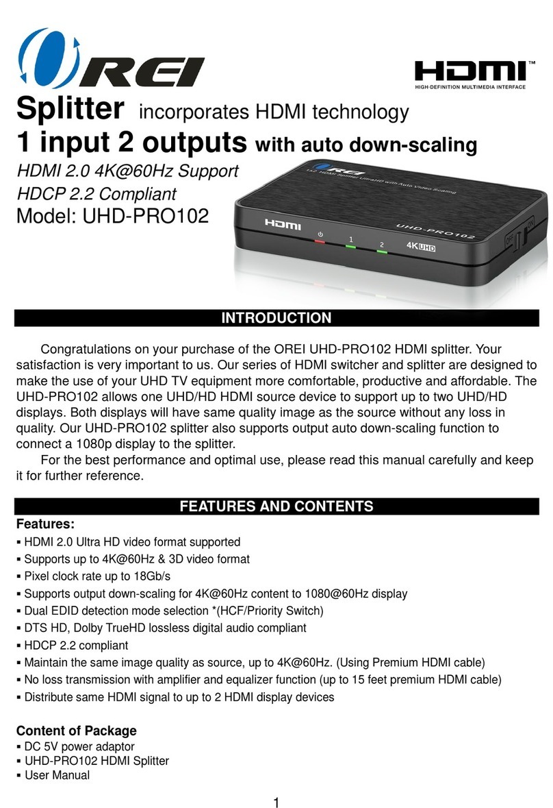 Orei UHD-PRO102 quick start guide